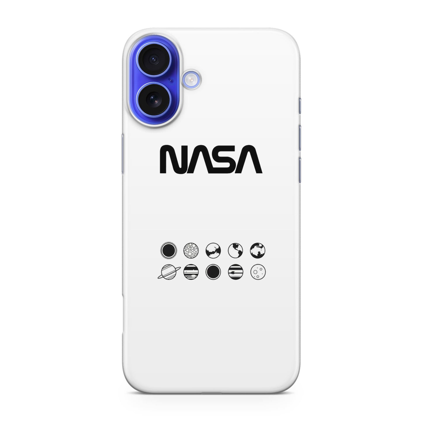 NASA Minimalist White iPhone 16 / 16 Plus Case