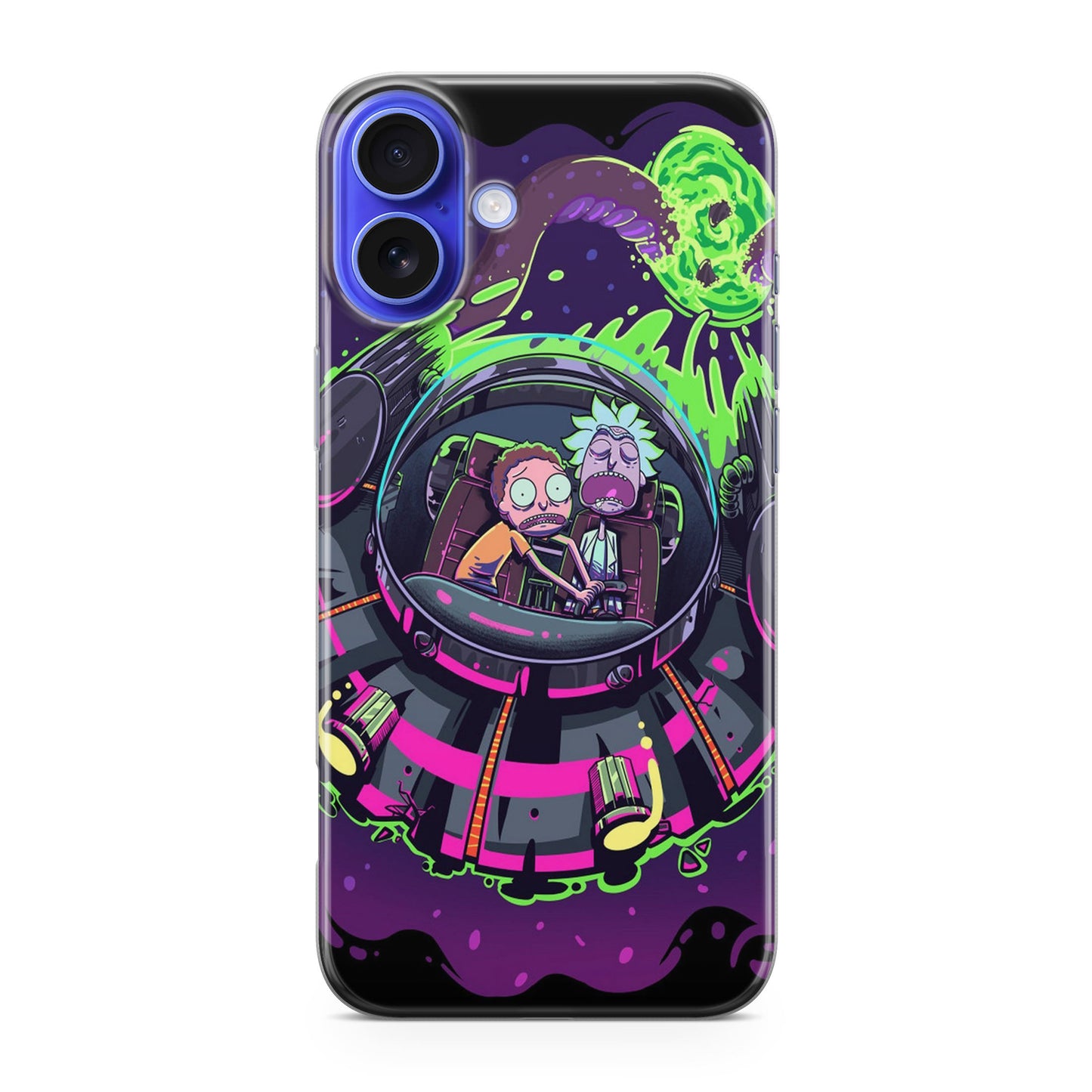 Rick And Morty Spaceship iPhone 16 / 16 Plus Case