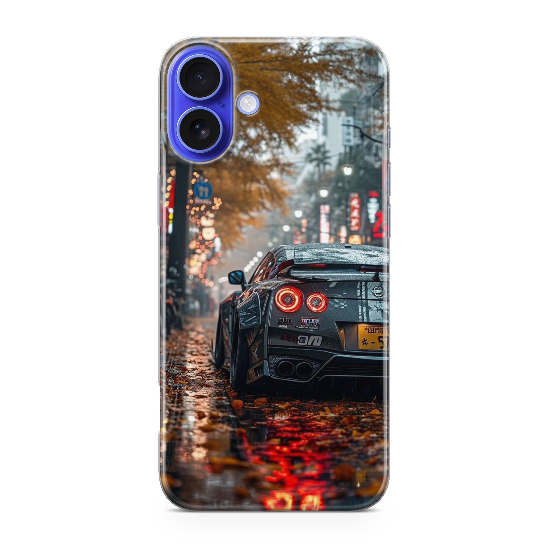 Neon Drift Autumn Streets iPhone 16 / 16 Plus Case