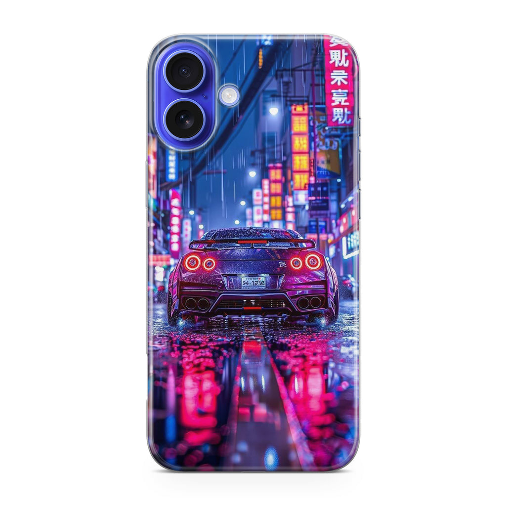 Neon Midnight Drift Tokyo Rain iPhone 16 / 16 Plus Case