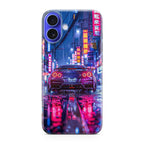 Neon Midnight Drift Tokyo Rain iPhone 16 / 16 Plus Case