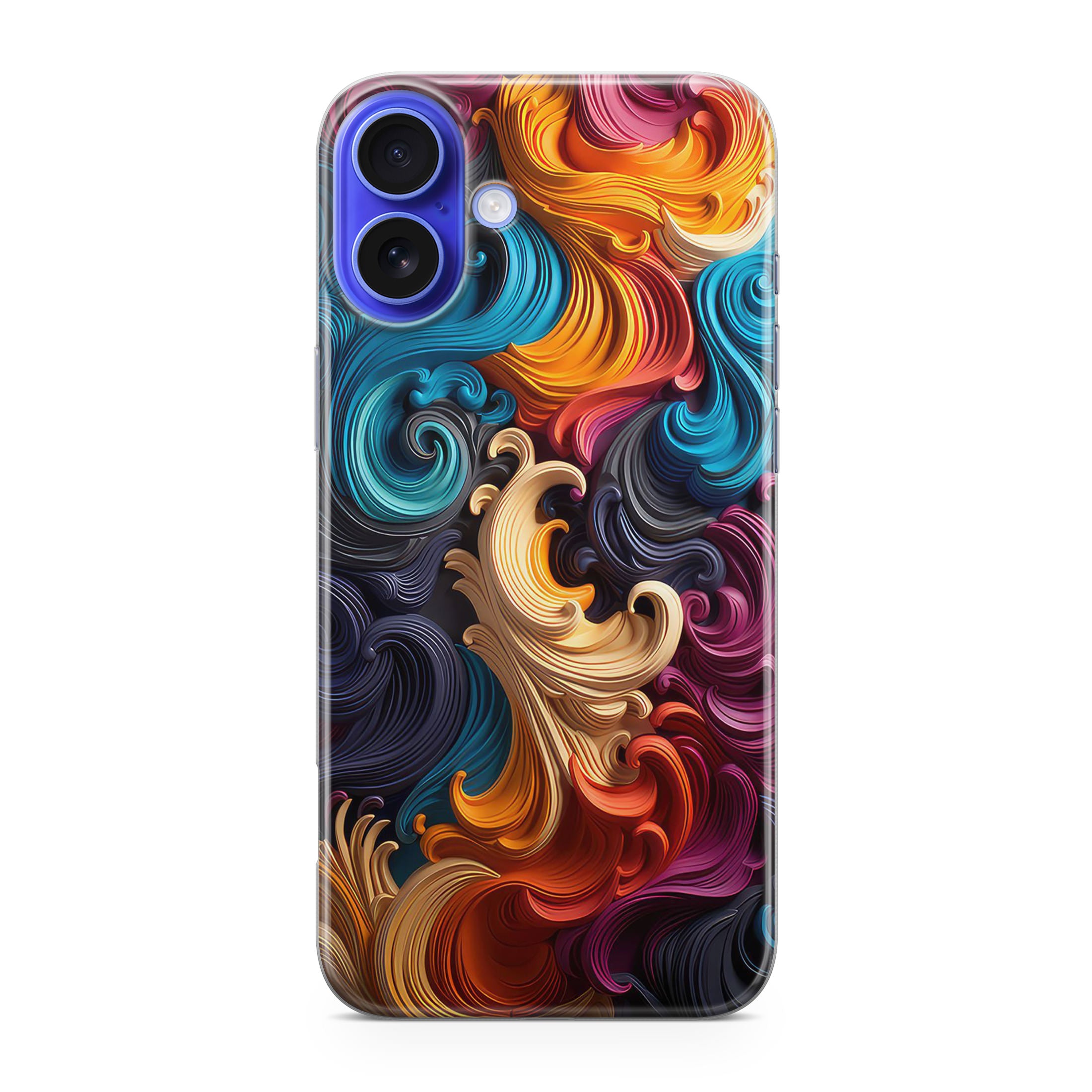 The Dance of Abstract Waves iPhone 16 / 16 Plus Case