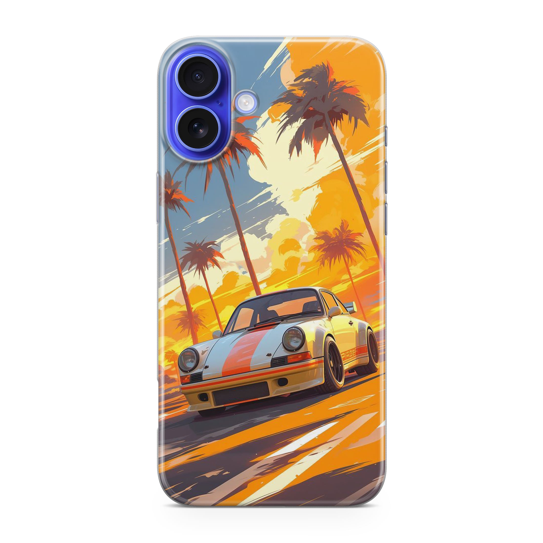 Turbo Dreams in Neon Palms iPhone 16 / 16 Plus Case