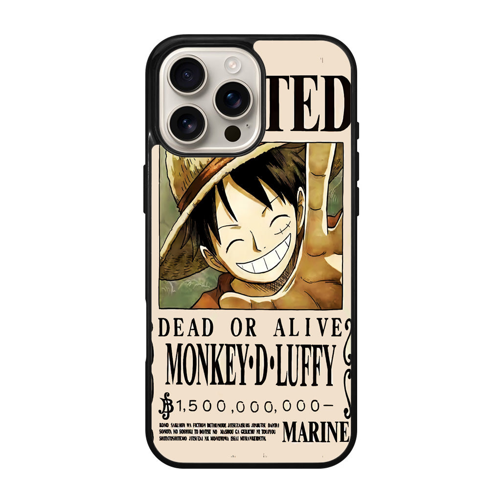 Monkey D Luffy Bounty iPhone 16 Pro / 16 Pro Max Case