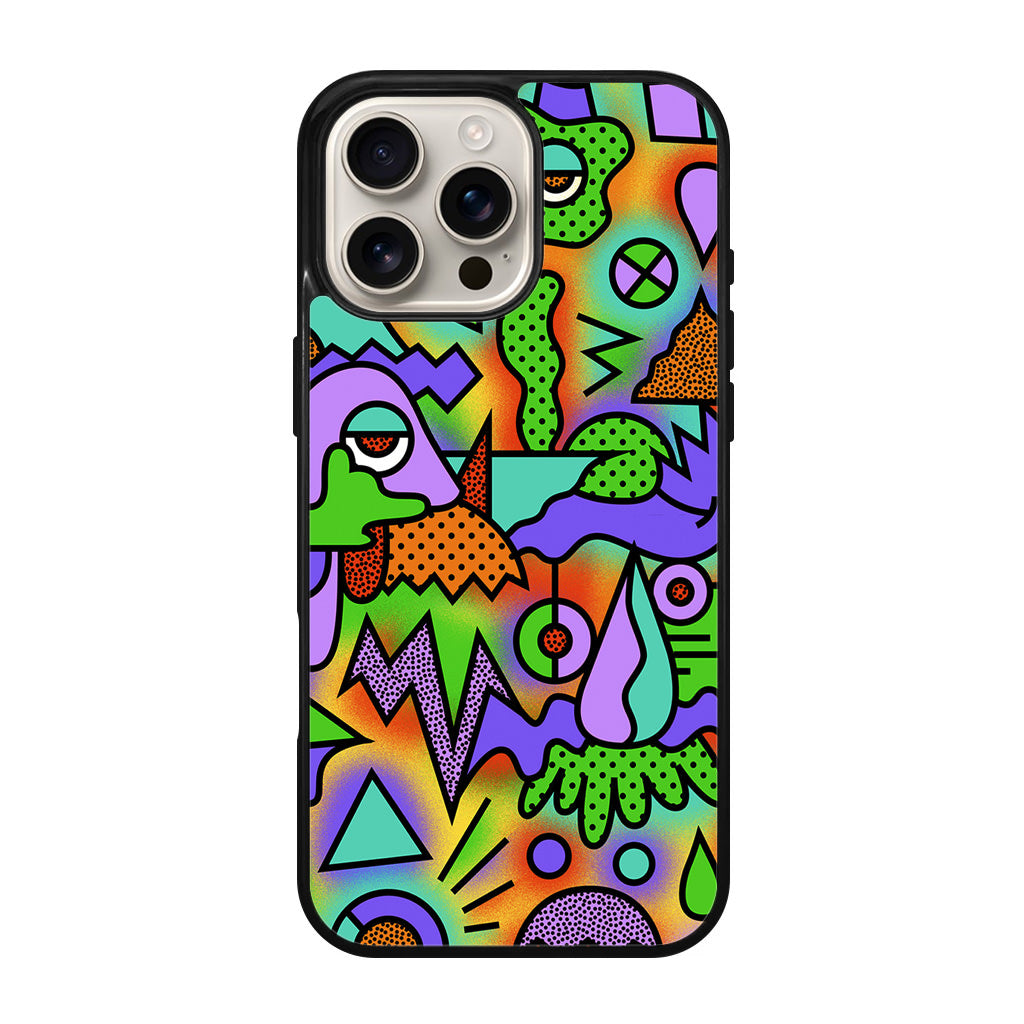 Abstract Colorful Doodle Art iPhone 16 Pro / 16 Pro Max Case