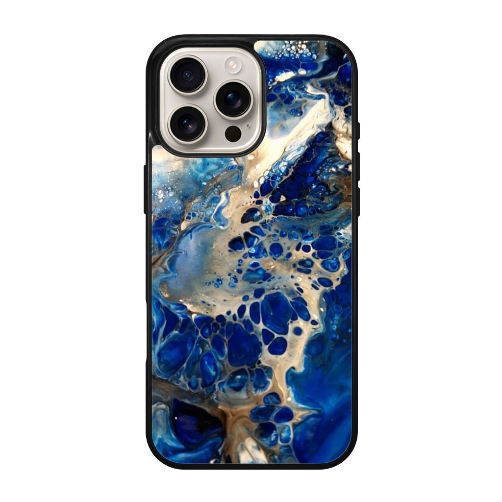 Abstract Golden Blue Paint Art iPhone 16 Pro / 16 Pro Max Case