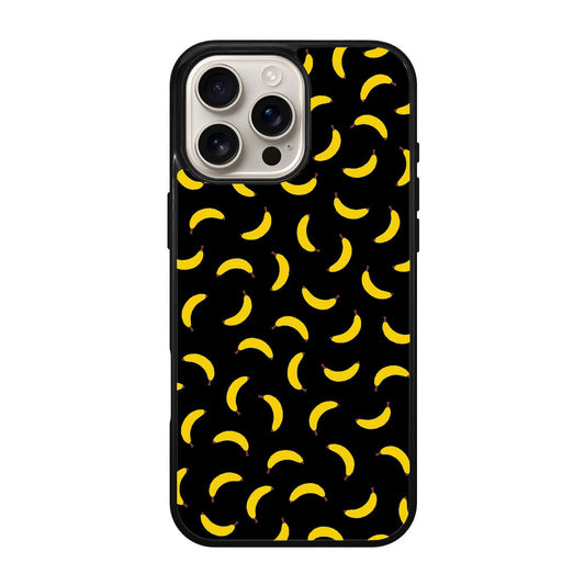 Bananas Fruit Pattern Black iPhone 16 Pro / 16 Pro Max Case