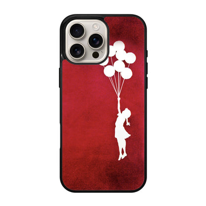 Banksy Girl With Balloons Red iPhone 16 Pro / 16 Pro Max Case