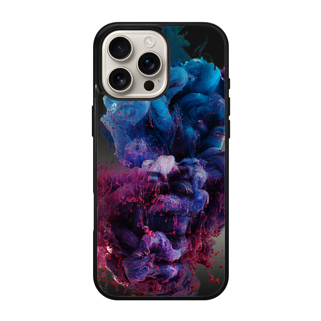 Colorful Dust Art on Black iPhone 16 Pro / 16 Pro Max Case