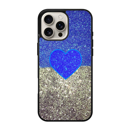 Love Glitter Blue and Grey iPhone 16 Pro / 16 Pro Max Case