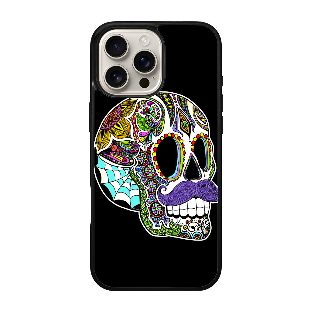 Mustache Sugar Skull iPhone 16 Pro / 16 Pro Max Case