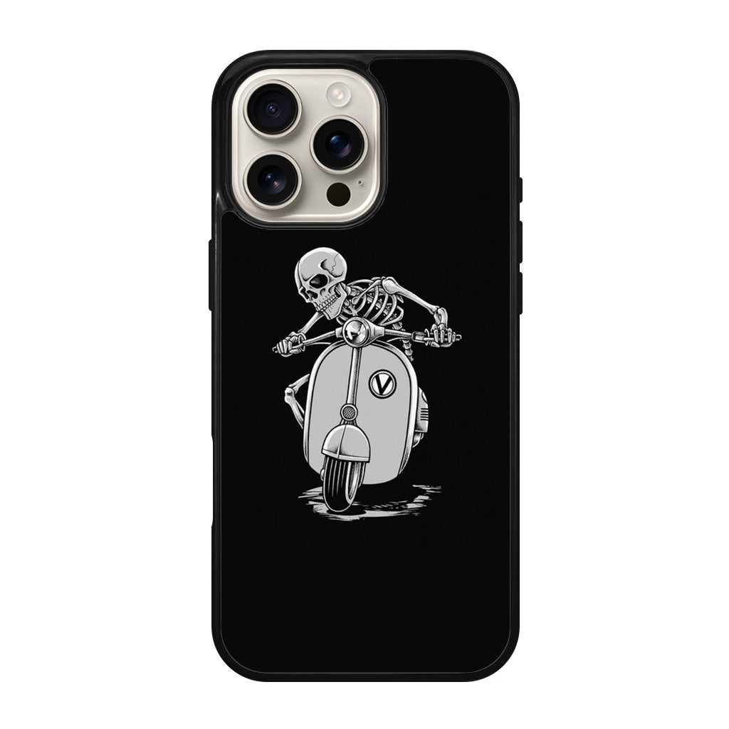 Skeleton Rides Scooter iPhone 16 Pro / 16 Pro Max Case