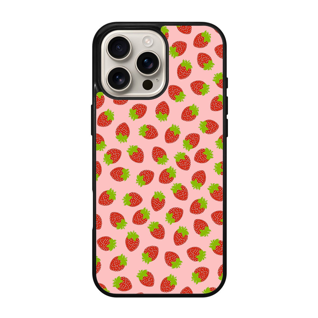 Strawberries Pattern iPhone 16 Pro / 16 Pro Max Case