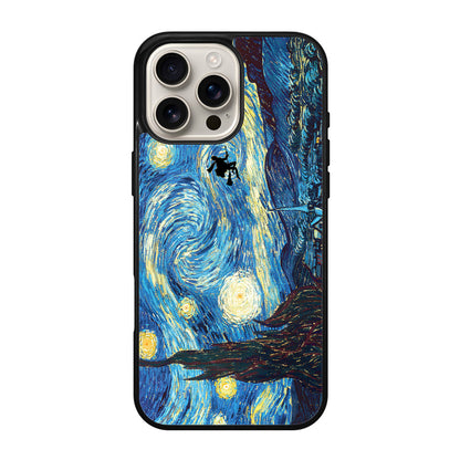 Witch on The Starry Night Sky iPhone 16 Pro / 16 Pro Max Case