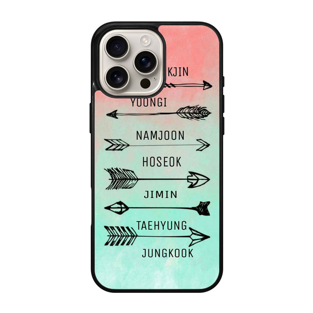 BTS Members Name iPhone 16 Pro / 16 Pro Max Case