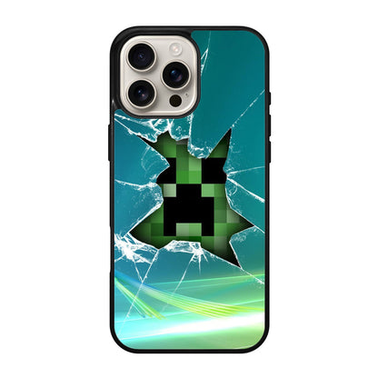 Creeper Glass Broken Green iPhone 16 Pro / 16 Pro Max Case