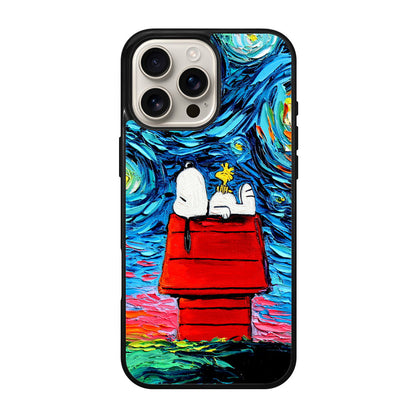 Dog Lying Under Starry Night Van Gogh iPhone 16 Pro / 16 Pro Max Case