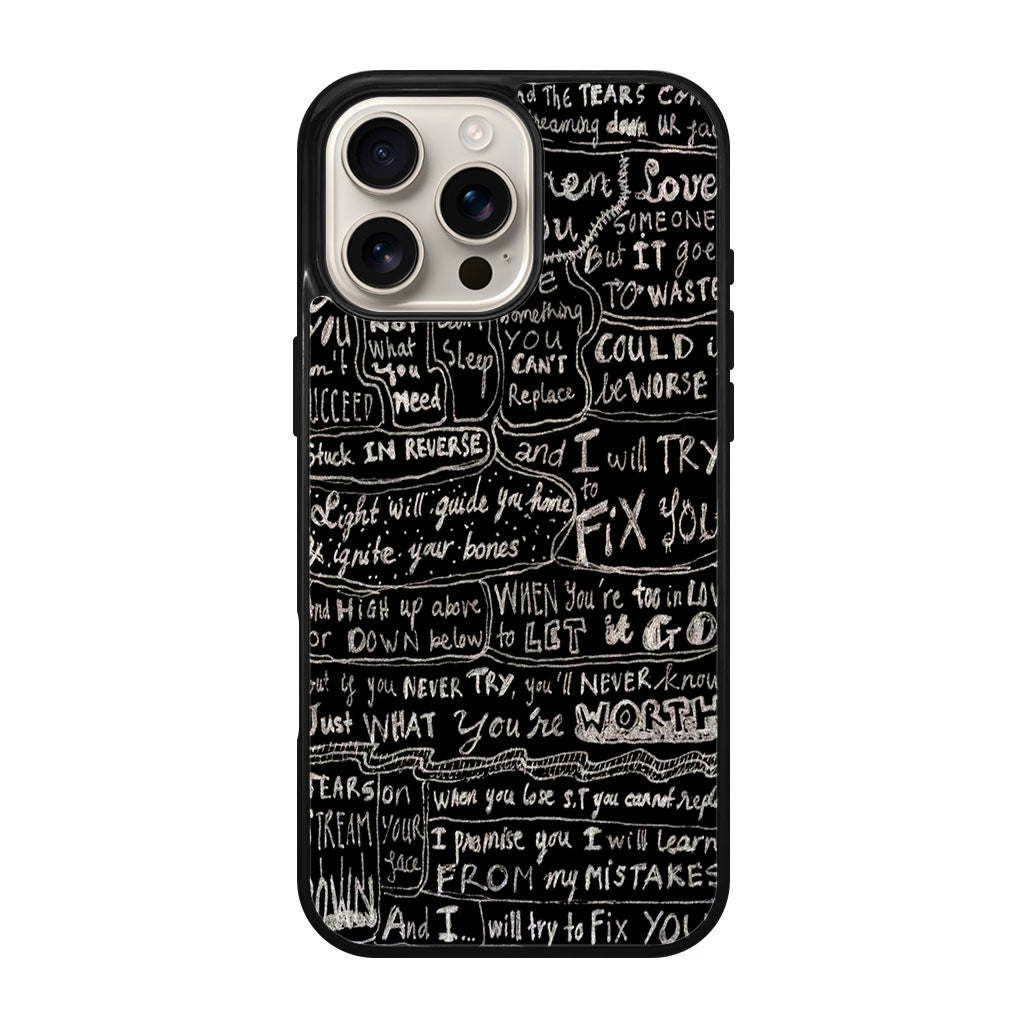 Fix You Lyrics iPhone 16 Pro / 16 Pro Max Case