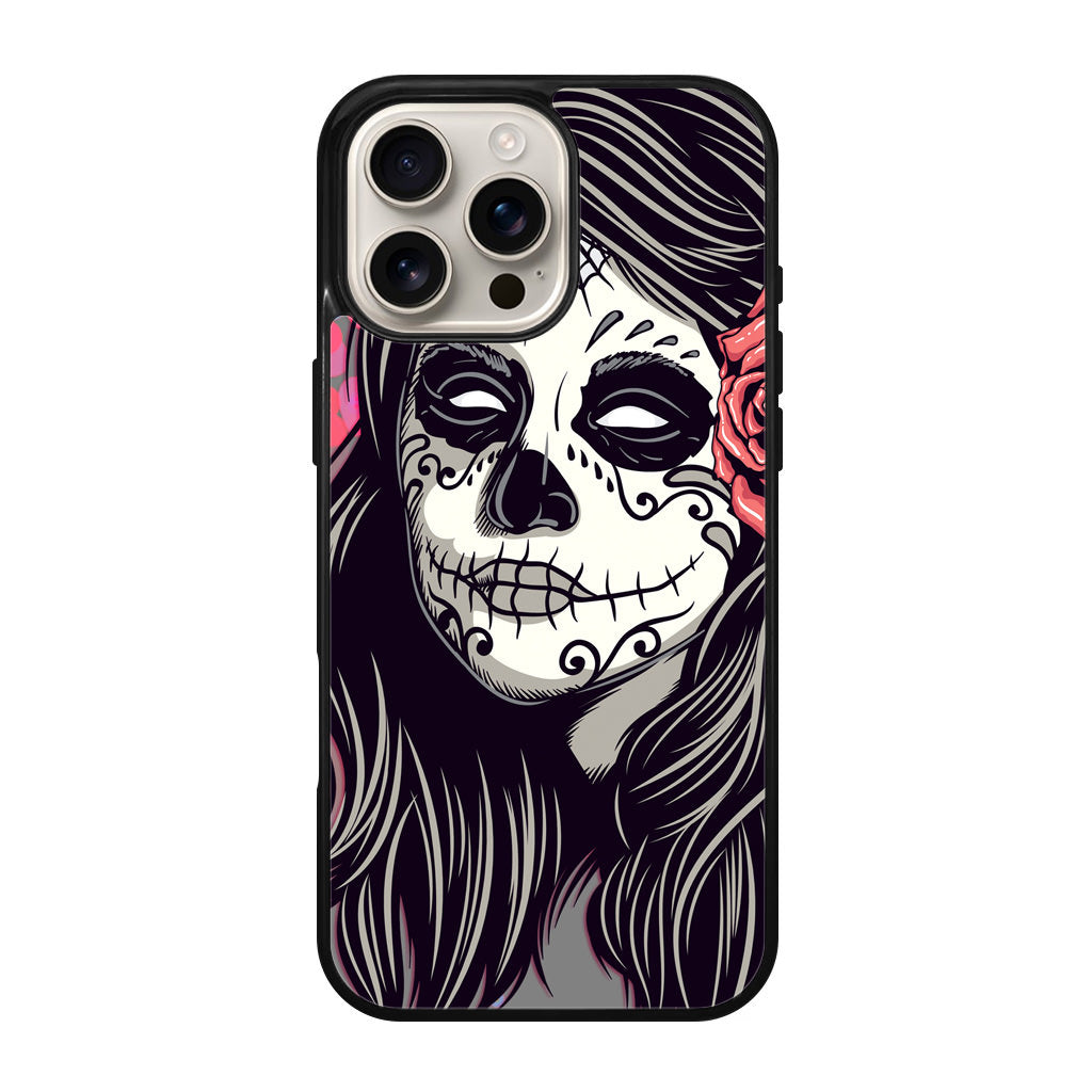 Girl Skull Flower iPhone 16 Pro / 16 Pro Max Case