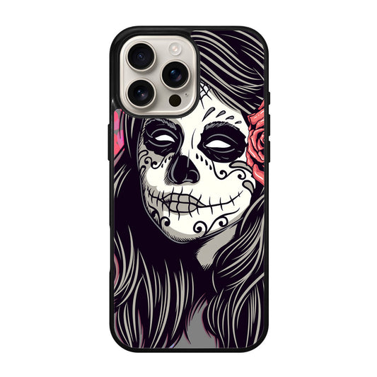 Girl Skull Flower iPhone 16 Pro / 16 Pro Max Case