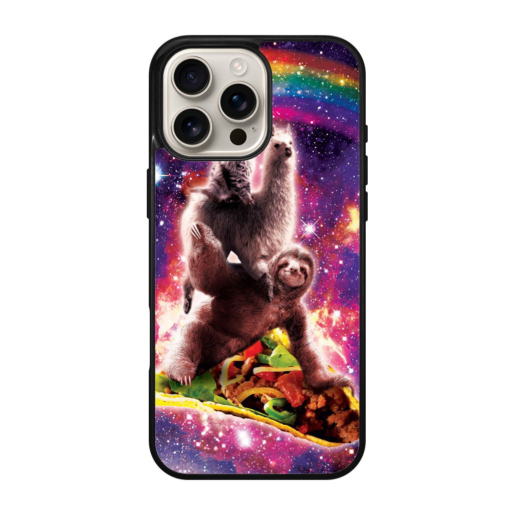 LLama Sloth And Cat Playing Together iPhone 16 Pro / 16 Pro Max Case