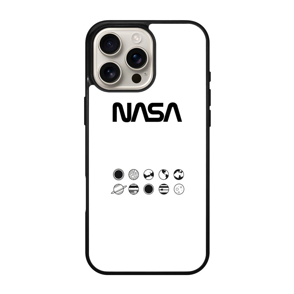 NASA Minimalist White iPhone 16 Pro / 16 Pro Max Case