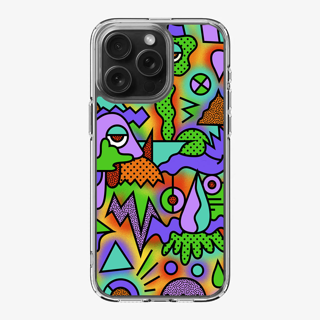 Abstract Colorful Doodle Art iPhone 16 Pro / 16 Pro Max Case