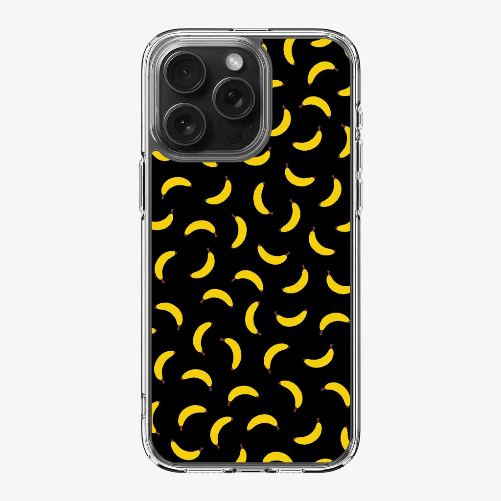 Bananas Fruit Pattern Black iPhone 16 Pro / 16 Pro Max Case