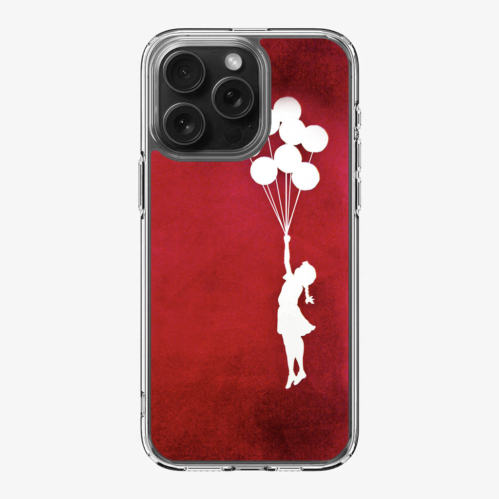 Banksy Girl With Balloons Red iPhone 16 Pro / 16 Pro Max Case