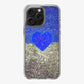 Love Glitter Blue and Grey iPhone 16 Pro / 16 Pro Max Case