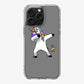 Unicorn Dabbing Grey iPhone 16 Pro / 16 Pro Max Case