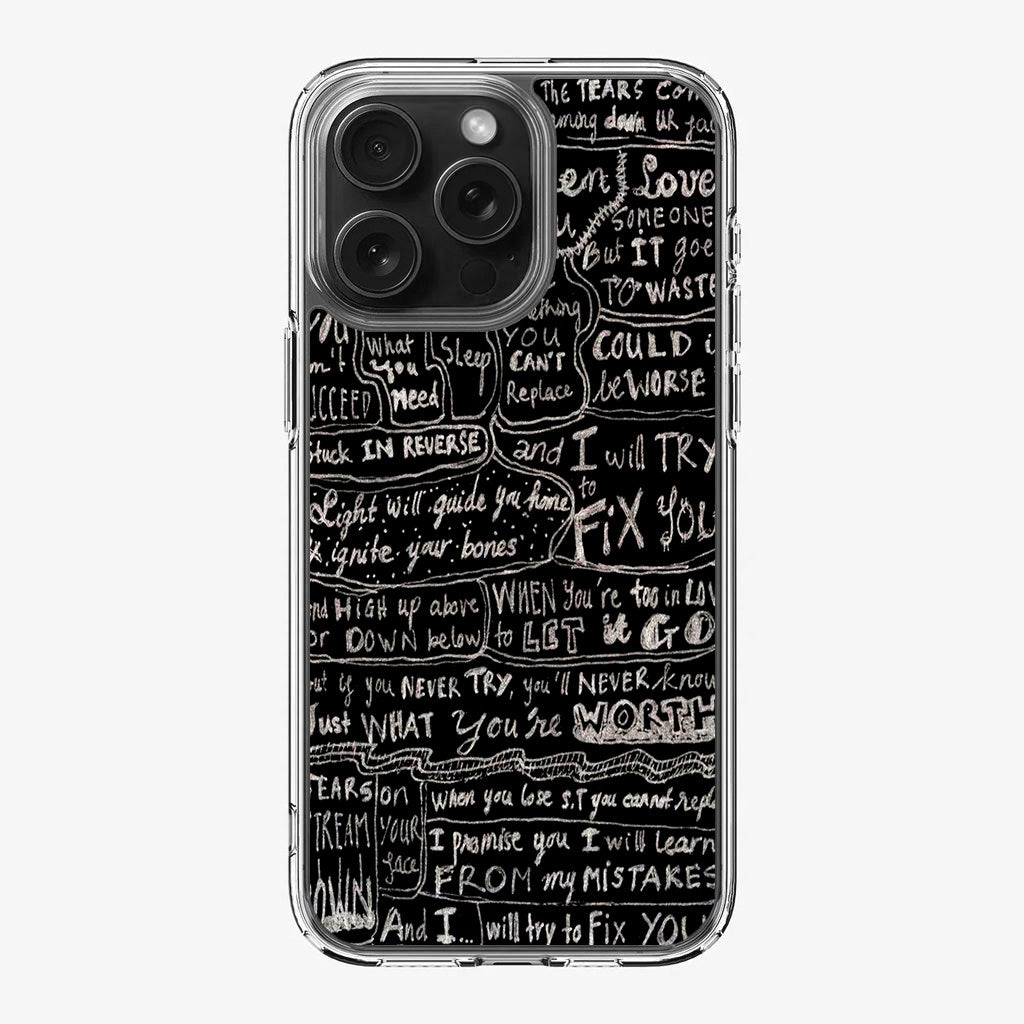 Fix You Lyrics iPhone 16 Pro / 16 Pro Max Case