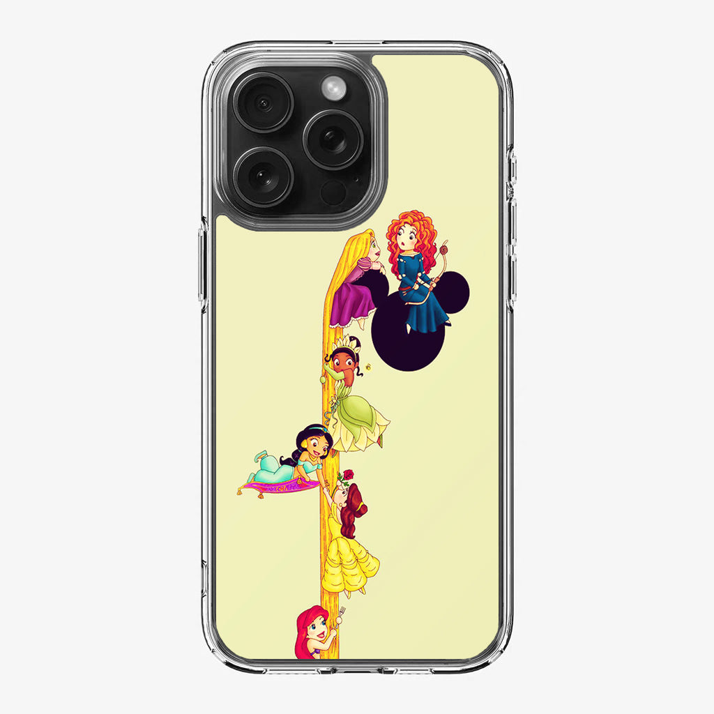 Princesses Climbing Rapunzel's Hair iPhone 16 Pro / 16 Pro Max Case