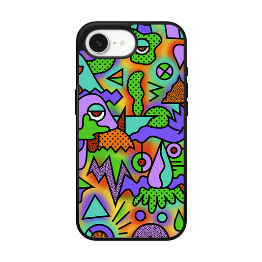 Abstract Colorful Doodle Art iPhone 16e Case