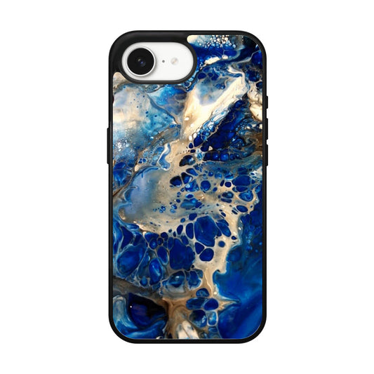 Abstract Golden Blue Paint Art iPhone 16e Case