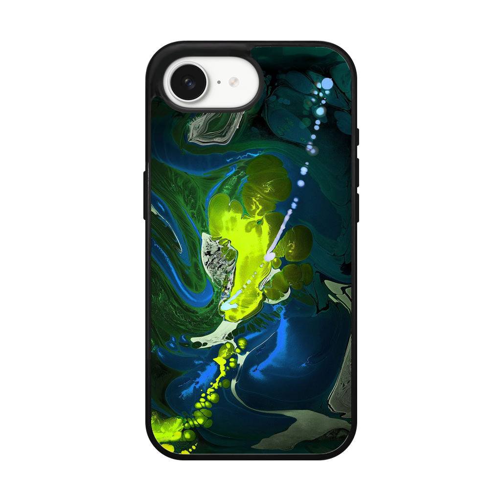 Abstract Green Blue Art iPhone 16e Case