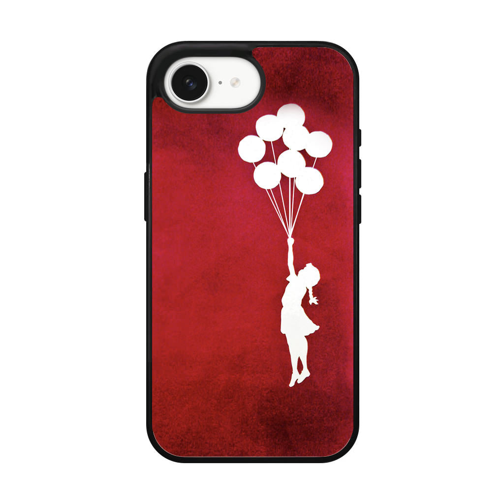 Banksy Girl With Balloons Red iPhone 17e Case