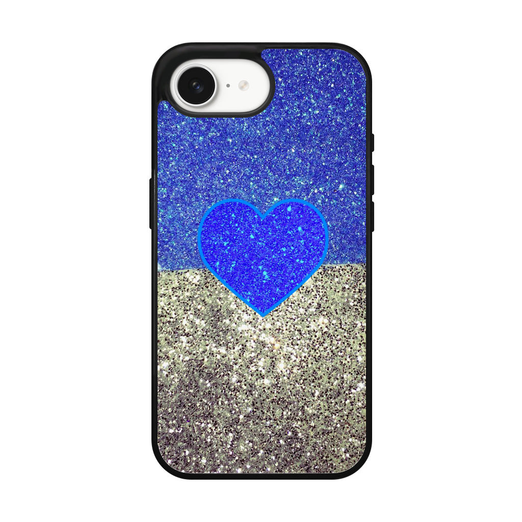 Love Glitter Blue and Grey iPhone 17e Case
