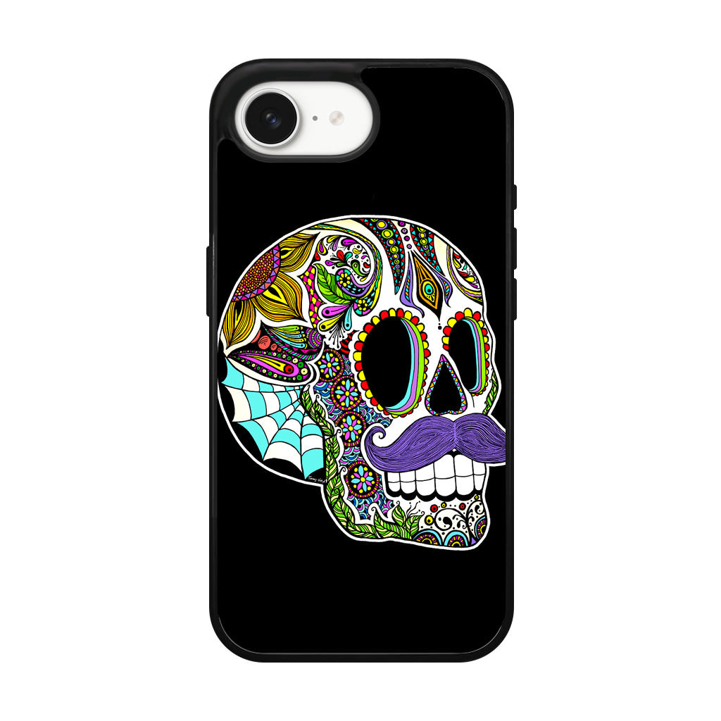 Mustache Sugar Skull iPhone 17e Case