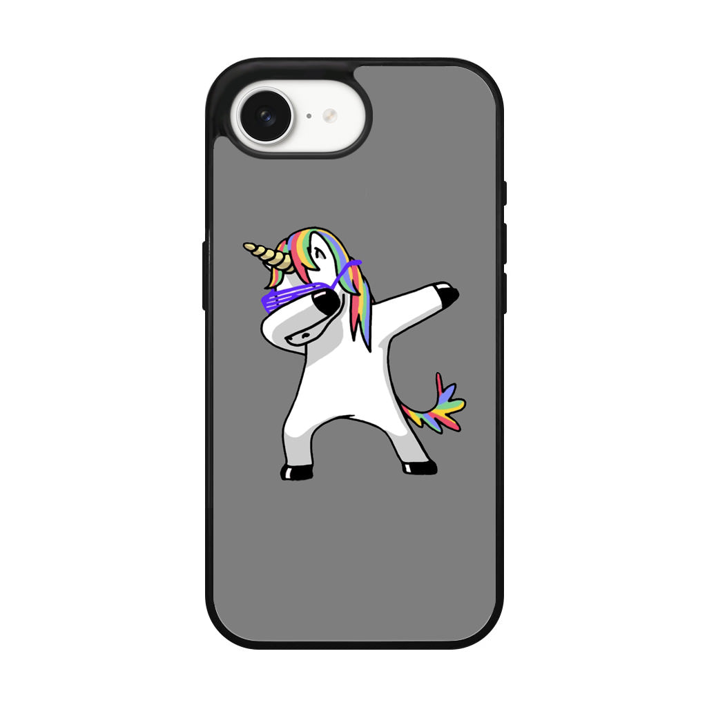 Unicorn Dabbing Grey iPhone 17e Case