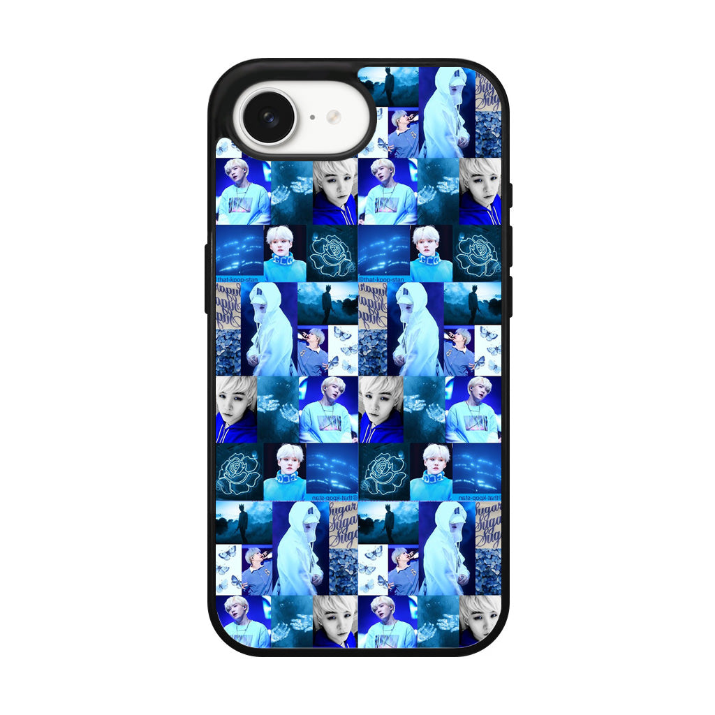 BTS Suga Blue Aesthetic Collage iPhone 17e Case
