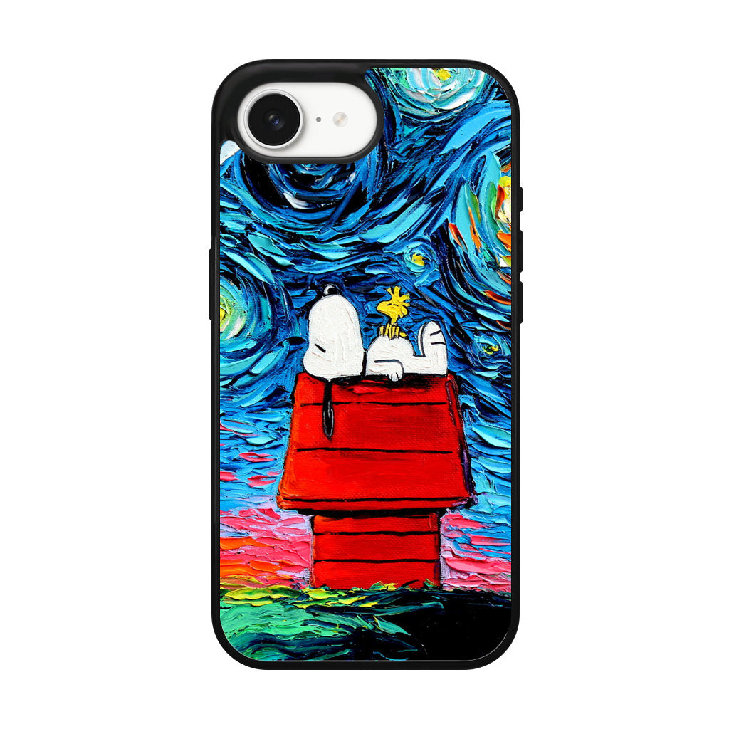 Dog Lying Under Starry Night Van Gogh iPhone 17e Case