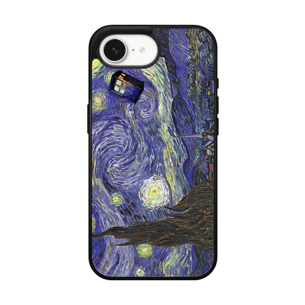 Dr Who Tardis In Van Gogh Starry Night iPhone 17e Case
