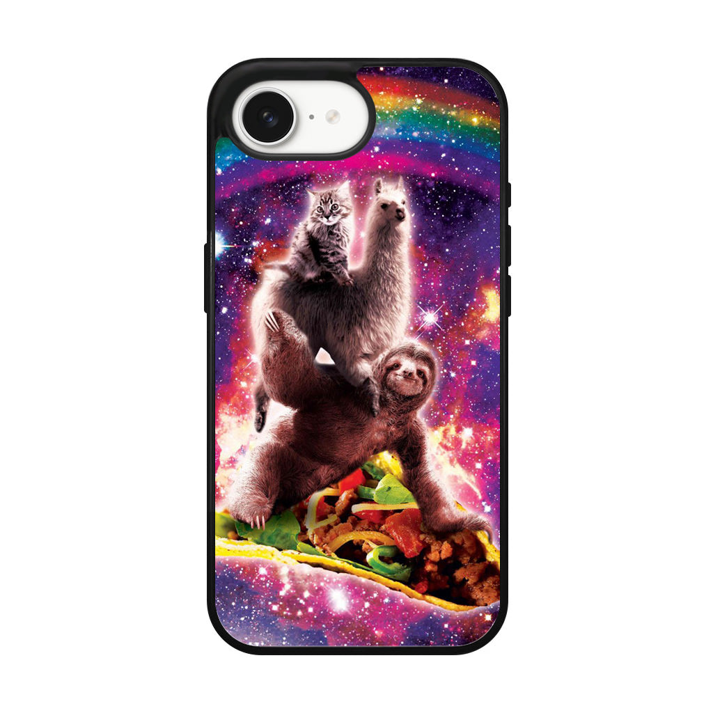 LLama Sloth And Cat Playing Together iPhone 17e Case