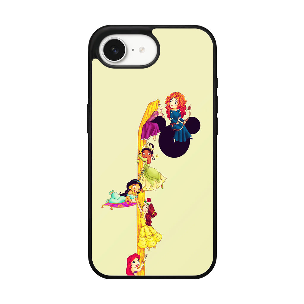 Princesses Climbing Rapunzel's Hair iPhone 17e Case