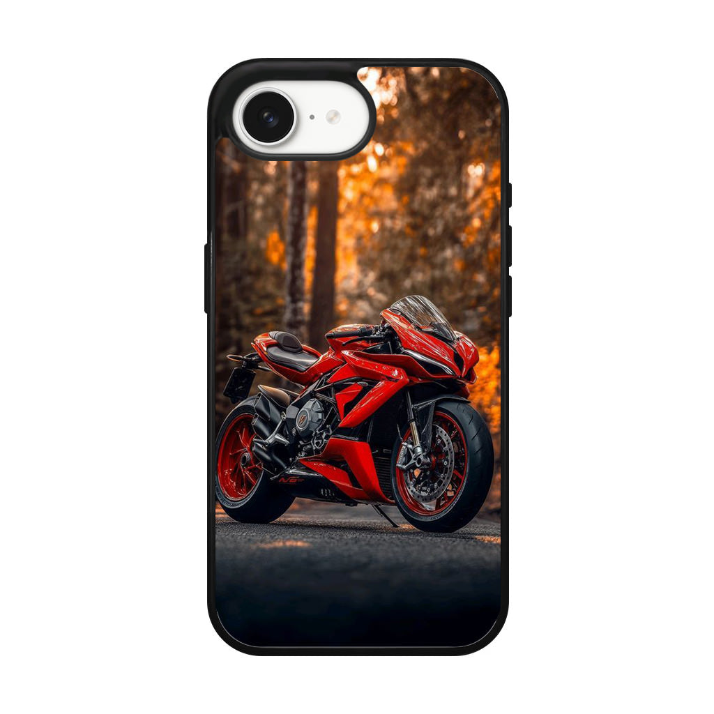 Crimson Velocity in Autumn Flame iPhone 17e Case