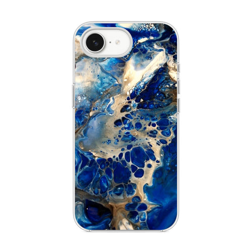 Abstract Golden Blue Paint Art iPhone 16e Case