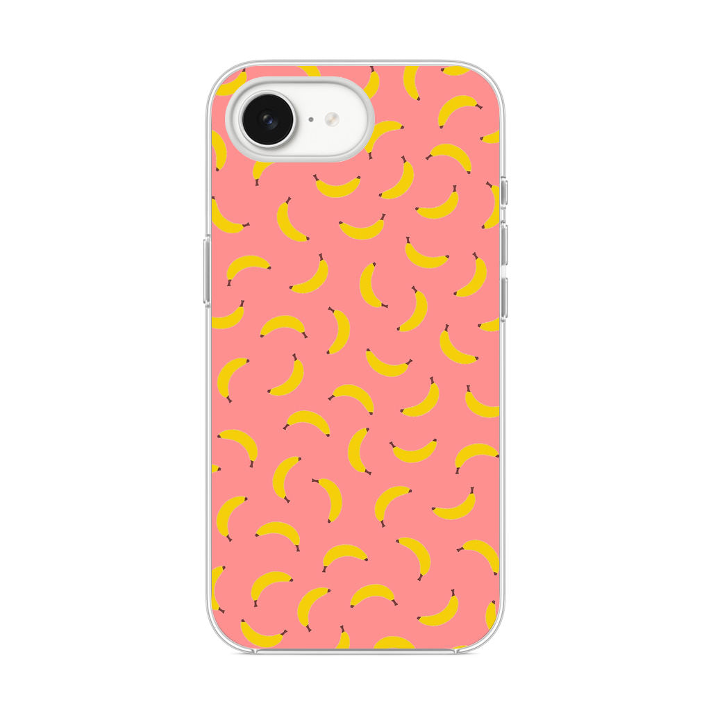 Bananas Fruit Pattern Pink iPhone 16e Case