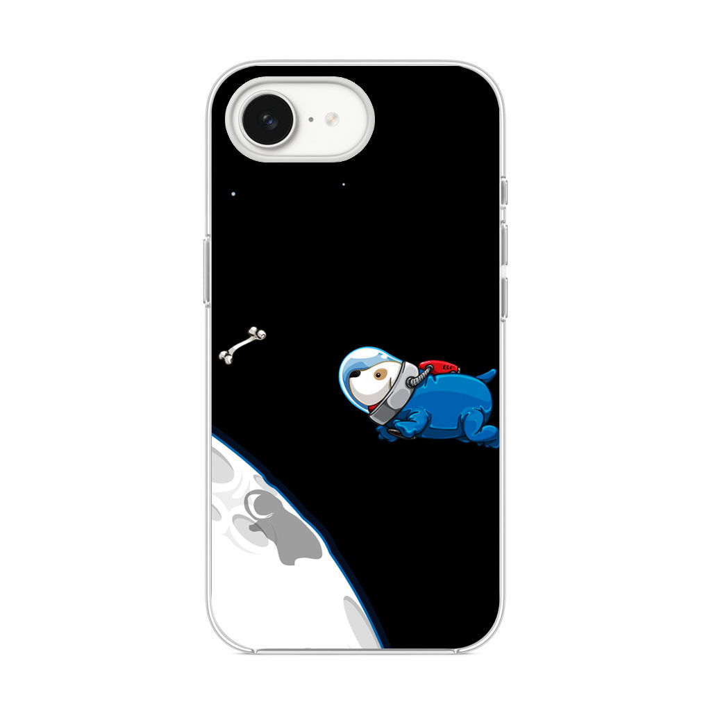Space Dog Chasing A Bone iPhone 16e Case
