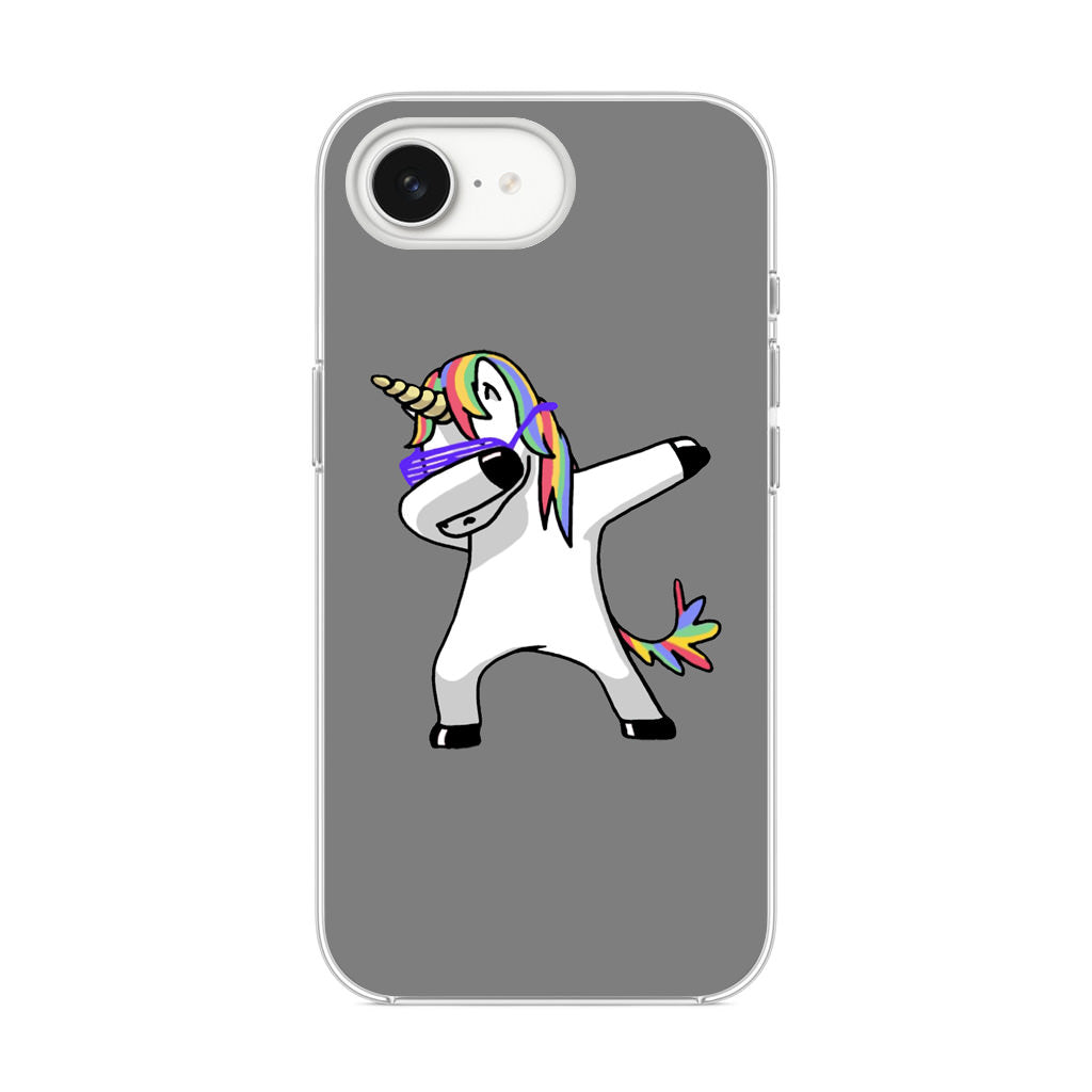 Unicorn Dabbing Grey iPhone 16e Case